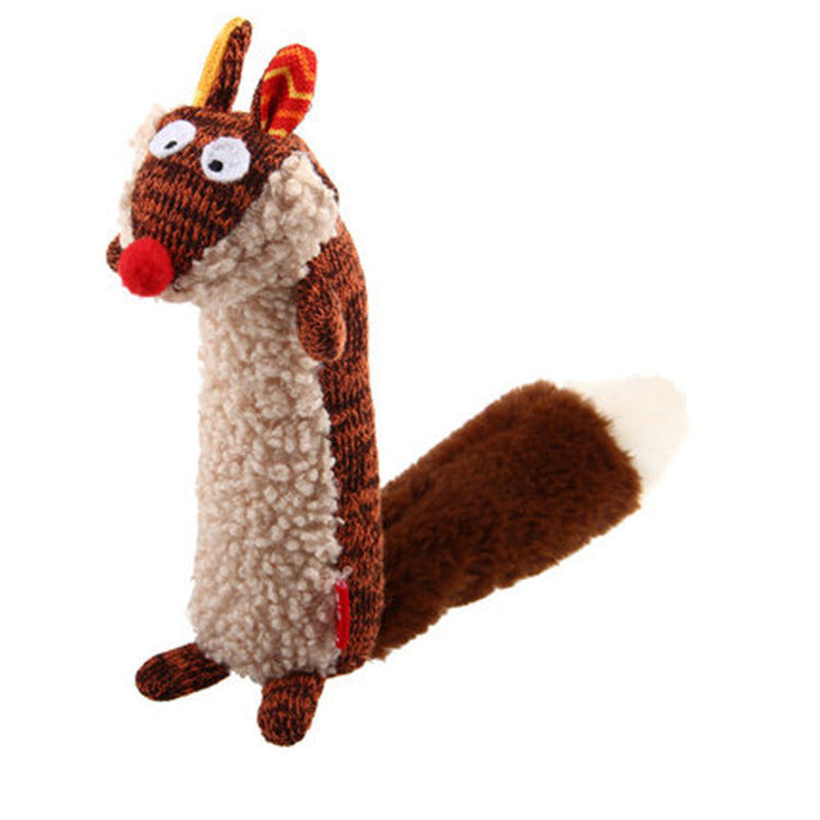 Cozy plush sound toys featuring a cute squirrel design with a soft texture for pets to snuggle and play.