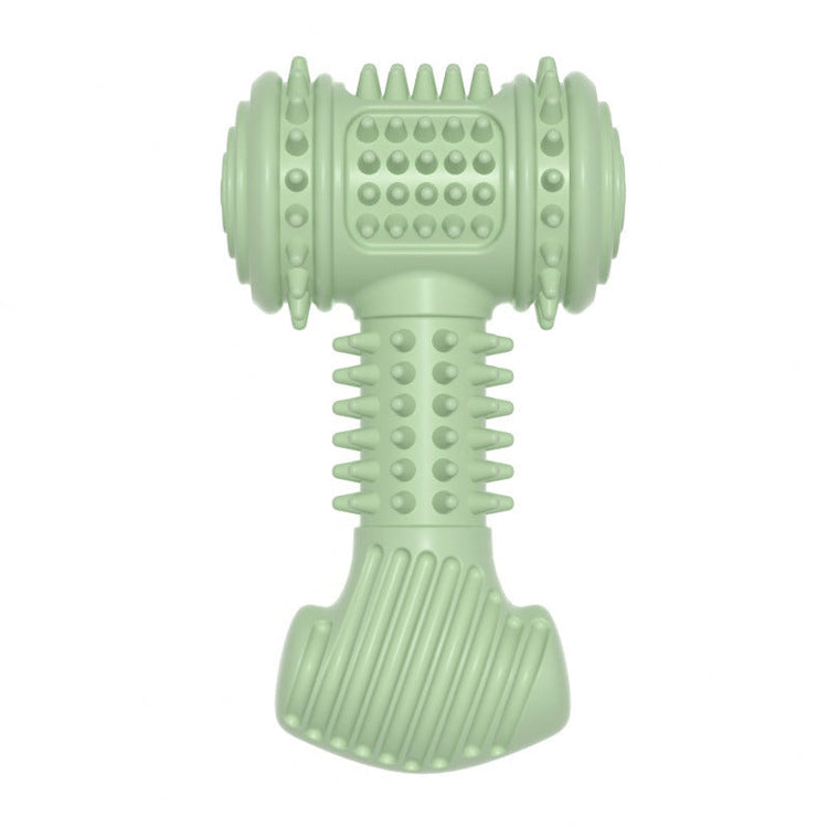 Indestructible dog chew toy in green designed for tough chewers with textured surfaces and durable materials.