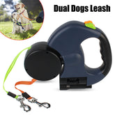 retractable dog leash for small dogs, dual leash design, convenient for walking two dogs together.