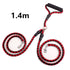 double-ended dog traction rope in red and black, 1.4m length, featuring strong clips and comfortable handle