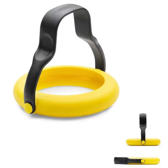 anti-leakage fried egg mold in yellow and black design for perfect eggs every time.