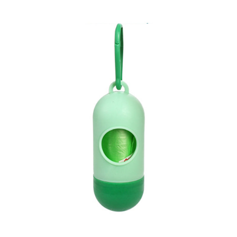 dog poop bags for cleanup dispenser in green color with hanging hook