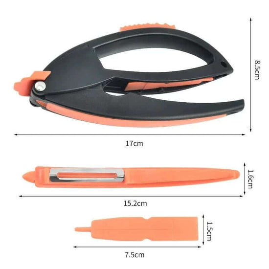Manual Multifunctional Household Garlic Press Set Kitchen with dimensions 19x8.5x4cm shown in a flat layout.