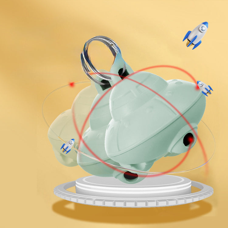 Cat Laser Toy Pointer Cat Collar - Interactive Fun for Pets, featuring a playful design with a rocket and UFO theme.