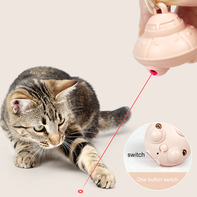 Cat Laser Toy Pointer Cat Collar - Interactive Fun for Pets in use with a playful cat and a laser pointer.