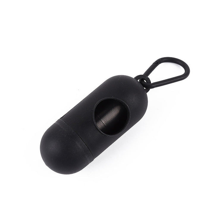dog poop bags for cleanup holder in black with a clip for easy attachment