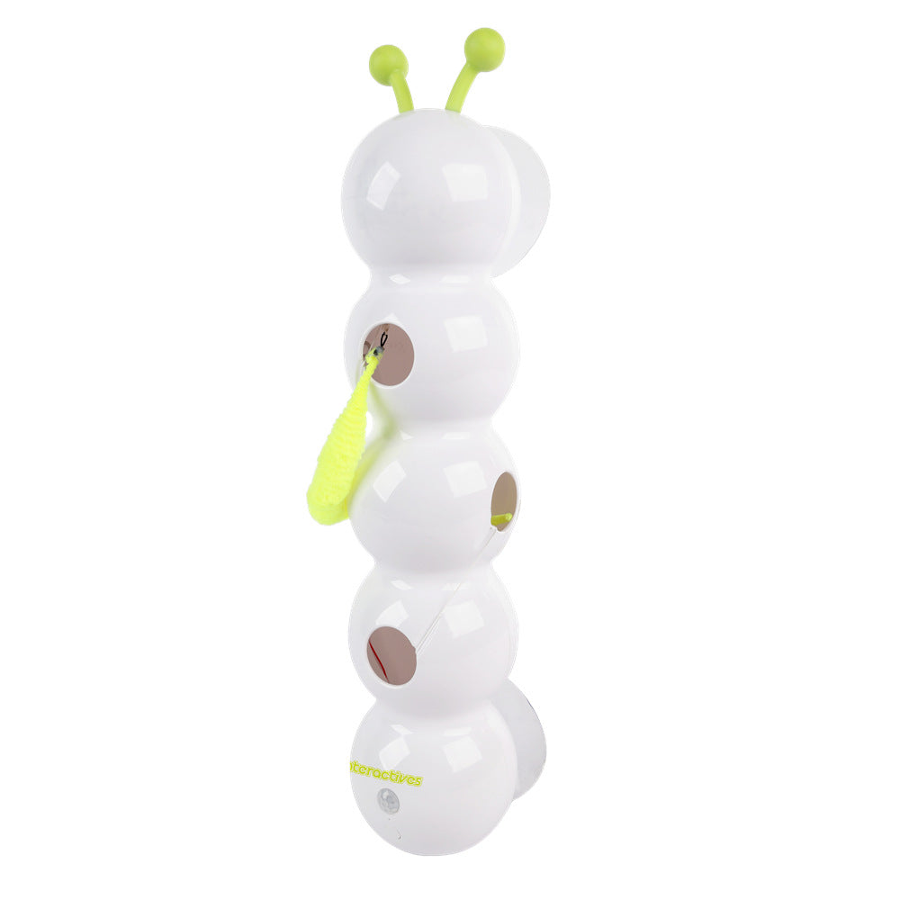 Automatic Interactive Cat Toy shaped like a caterpillar, designed for engaging feline play and exercise.