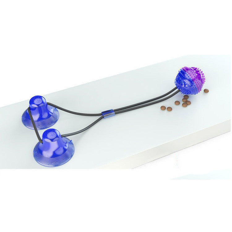 Suction cup pet toys designed for interactive play, featuring strong suction cups and a fun rubber ball.