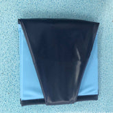 Foldable dog swimming pool in a blue and black design, showcasing its portable and durable features.