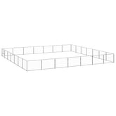 large- steel---- dog- ---kennel made from durable steel mesh for safe outdoor play area for dogs.