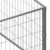 large- steel---- dog- ---kennel construction showing durable steel wire mesh and support structure.