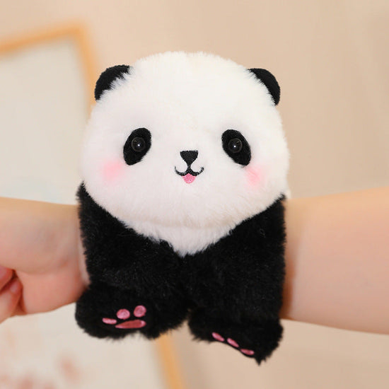 Cute panda plush animal doll with a friendly expression, perfect for kids and collectors of adorable plush animal dolls.