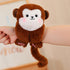 adorable plush animal dolls - cute brown monkey plush toy with smiling face and playful tail