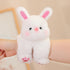 Adorable plush animal dolls featuring a cute white bunny plush toy with pink accents and a happy expression.