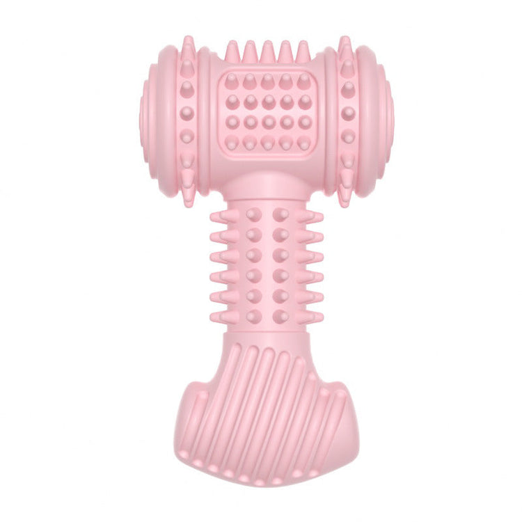 indestructible-dog-chew-toy in pink color designed for tough chewers to promote healthy chewing habits.