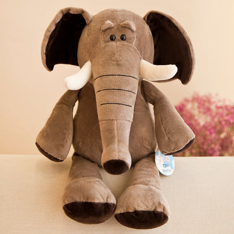 Safari adventure plush toys featuring a soft elephant stuffed animal, perfect for cuddling and imaginative play.