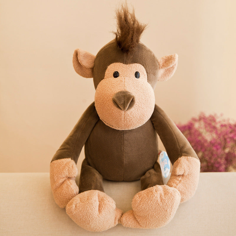Safari adventure plush toys featuring a cute monkey plush, soft and cuddly for adventurous playtime.