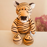 Safari adventure plush toys - adorable tiger plush toy featuring soft fur and cute face, perfect for cuddling and imaginative play.