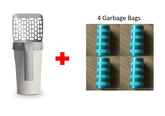 cat litter storage box with shovel and four garbage bags for cat litter disposal