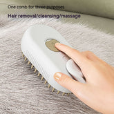 Cat Steam Brush Steamy Dog Brush - 3 In 1 Electric Grooming tool designed for hair removal cleansing and massage.