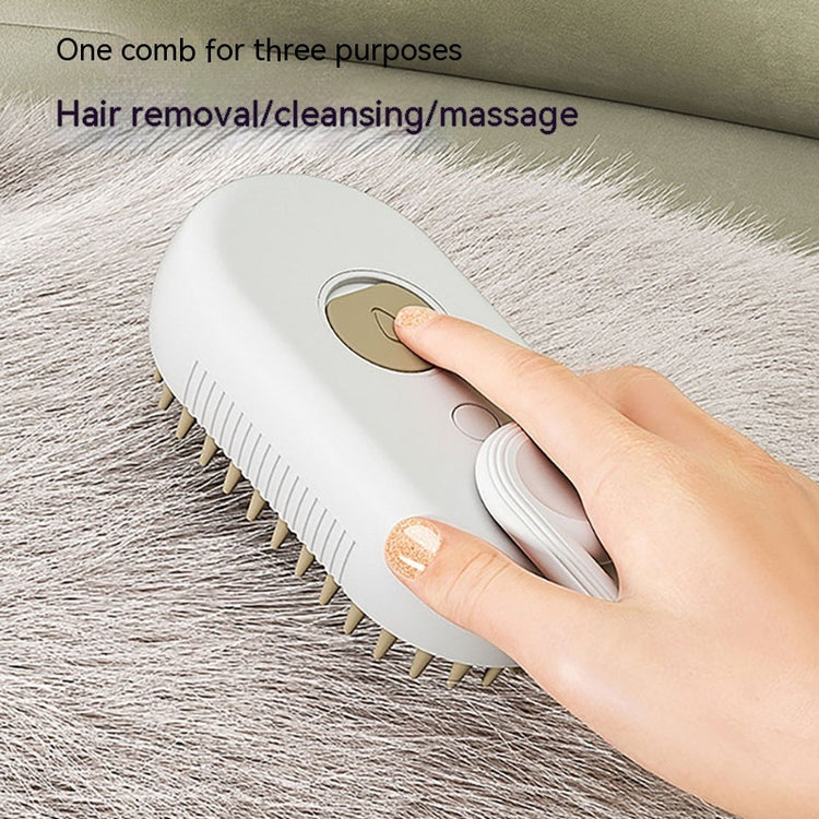 Cat Steam Brush Steamy Dog Brush - 3 In 1 Electric Grooming tool designed for hair removal cleansing and massage.