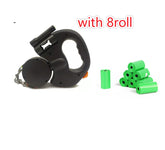 Retractable dog leash for small dogs with 8 rolls of poop bags included.