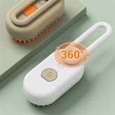 Cat Steam Brush Steamy Dog Brush - 3 In 1 Electric Grooming showing 360-degree rotating design for versatile grooming.
