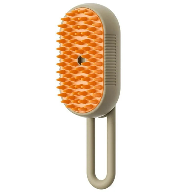 Cat Steam Brush Steamy Dog Brush - 3 In 1 Electric Grooming grooming tool for cats and dogs with a textured surface.